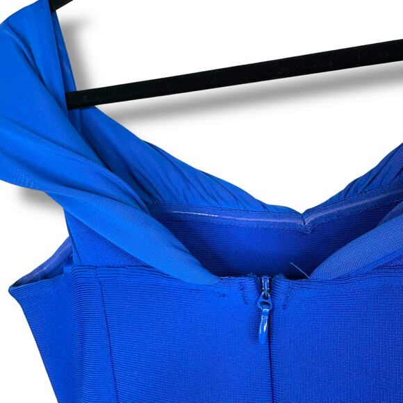 Elliatt NWT Rochelle Royal Blue Off-Shoulder Sash Draped Mini Gown Dress Small - Picture 10 of 11